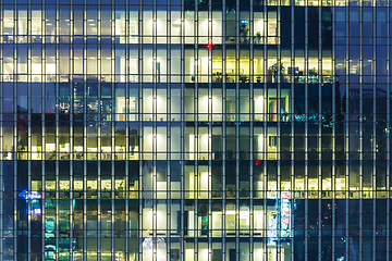 Image showing Modern office building at night