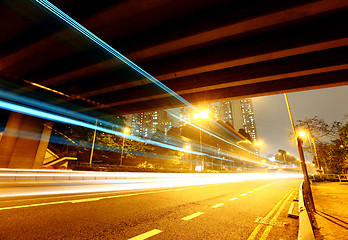 Image showing Tunnel with traffic trail