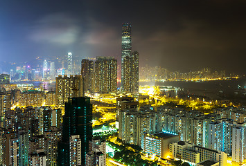 Image showing Urban city in Hong Kong at night