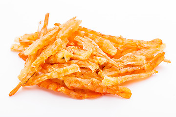 Image showing Dried shrimp isolated on whie