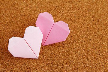 Image showing Two Origami heart