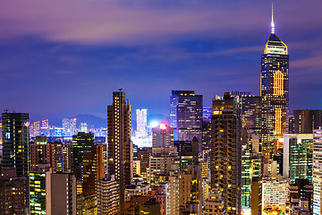 Image showing Urban city in Hong Kong at night