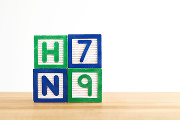 Image showing H7N9 alphabet toy block