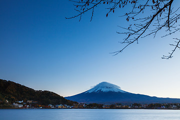 Image showing Mt. Fuji and lake