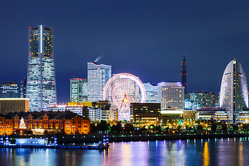 Image showing Yokohama skyline at night