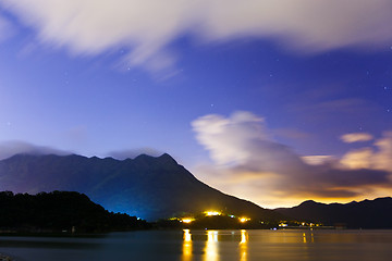 Image showing Coastline at night