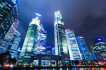 Image showing Singapore city skyline at night