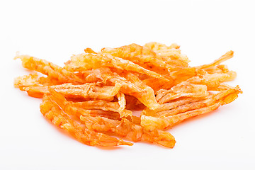 Image showing Dried shrimp isolated on white