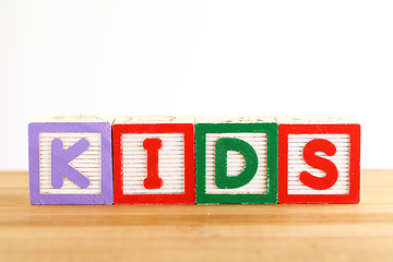 Image showing KIDS wooden toy block