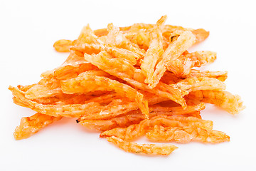 Image showing Dried shrimp isolated on whie