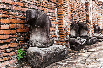 Image showing Broken buddha at Ayuttaya, Thailand