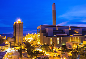 Image showing Industrial plant at night