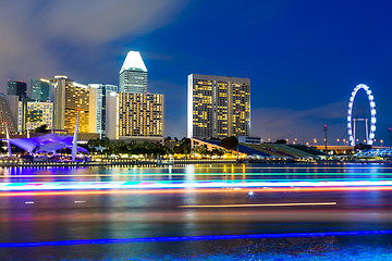 Image showing Singapore city skyline at night