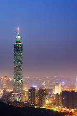 Image showing Taipei city in taiwan at night
