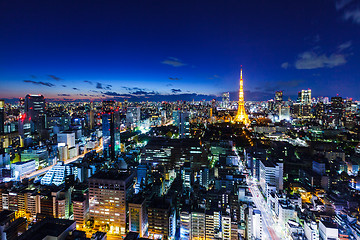 Image showing Tokyo skyline at night