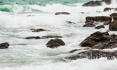 Image showing Sea wave at coast