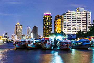 Image showing Bangkok skyline at night