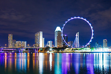 Image showing Singapore city skyline at night