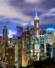 Image showing Urban city in Hong Kong at night