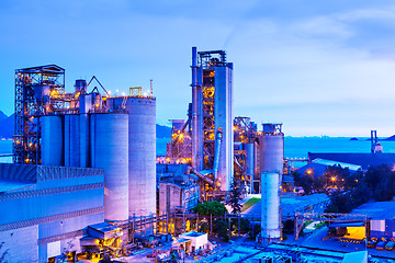 Image showing Industrial plant at night