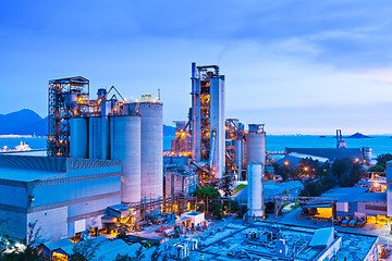 Image showing Power plant during sunset