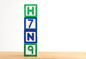 Image showing H7N9 wooden toy block