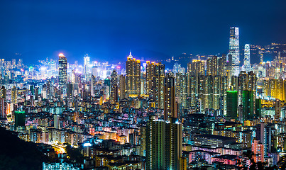 Image showing Urban city in Hong Kong at night