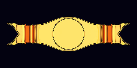 Image showing Golden blank emblem or label with round shape