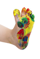 Image showing colored feet from young child