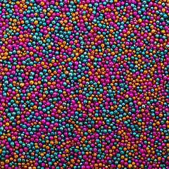 Image showing Background from Turquoise, Pink and Golden Balls of Bead