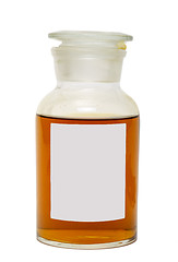 Image showing Large Glass Jar with a Lid, Filled with Dark Yellow Honey