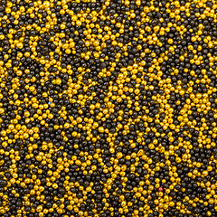 Image showing Background from Yellow and Black Balls of Bead