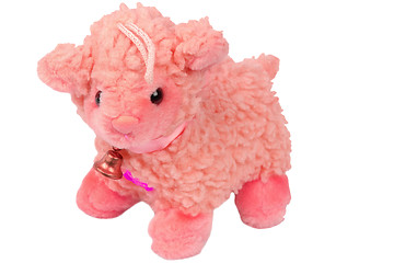 Image showing Toy sheep isolated on a white