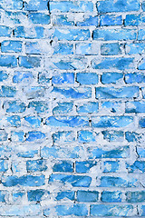 Image showing Background of blue brick wall