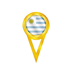 Image showing Uruguay pin flag