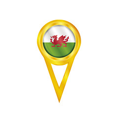 Image showing Wales pin flag