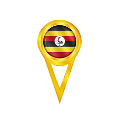 Image showing Uganda pin flag