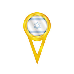 Image showing Israel pin flag