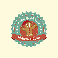 Image showing Gingerbread Man christmas label