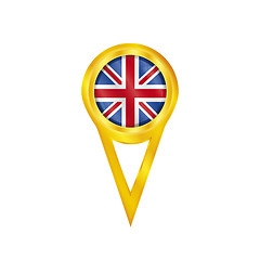 Image showing United Kingdom pin flag