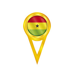 Image showing Ghana pin flag