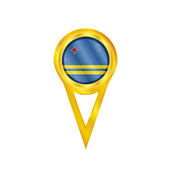 Image showing Aruba pin flag