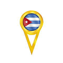 Image showing Cuba pin flag