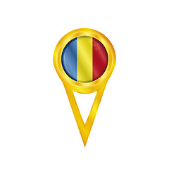 Image showing Chad pin flag