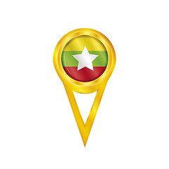 Image showing Myanmar pin flag