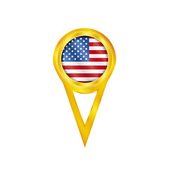 Image showing USA pin flag