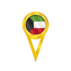 Image showing Kuwait pin flag