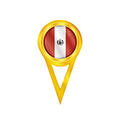 Image showing Peru pin flag