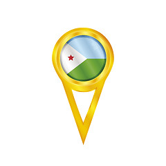 Image showing Djibouti pin flag