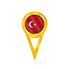 Image showing Turkey pin flag